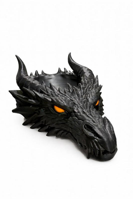 Dragon Head Catchall Tray Desk Entryway Organizer (Colored Eyes)